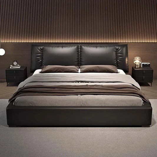 Modern Nordic Leather Bed  Queen Size with Storage