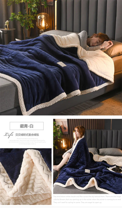 Milk Fleece Autumn Winter Warm Weighted Blankets